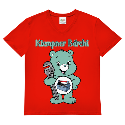 Klempner Bärchi - Glücksbärchi - Herren V-Neck T-Shirt Red