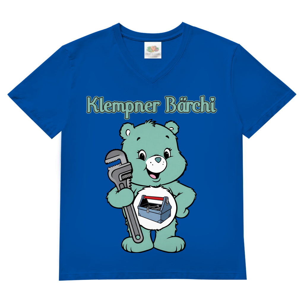 Klempner Bärchi - Glücksbärchi - Herren V-Neck T-Shirt Royal Blue