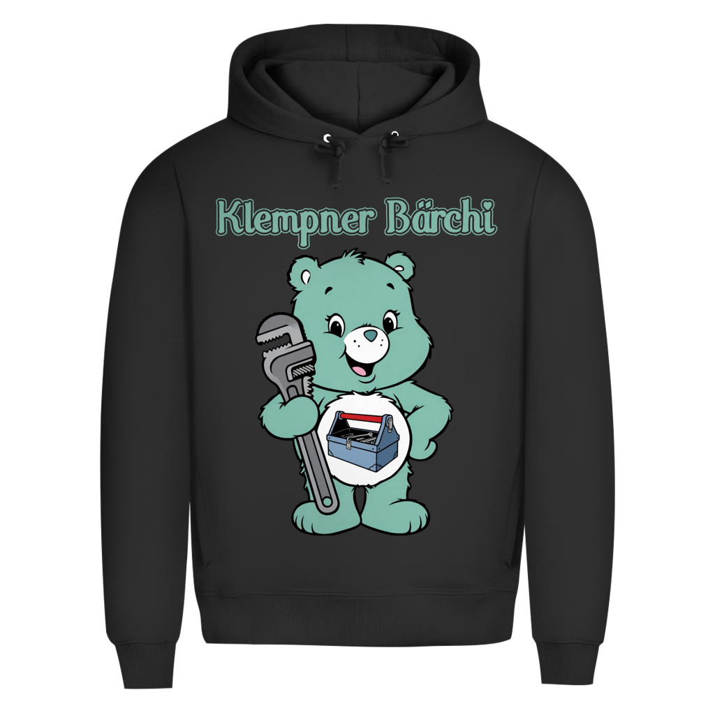 Klempner Bärchi - Glücksbärchi - Herren Premium Bio Hoodie Black Pure
