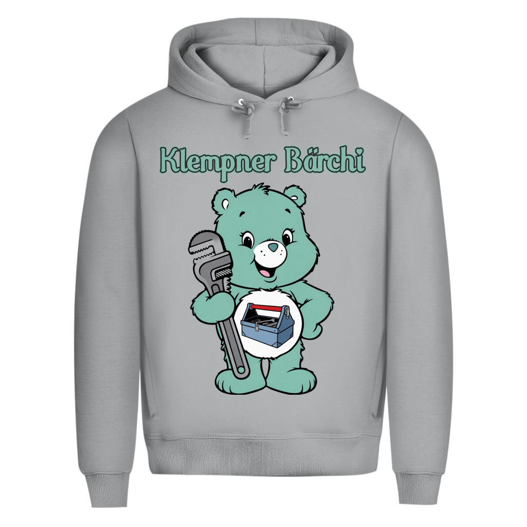 Klempner Bärchi - Glücksbärchi - Herren Premium Bio Hoodie Heather Grey