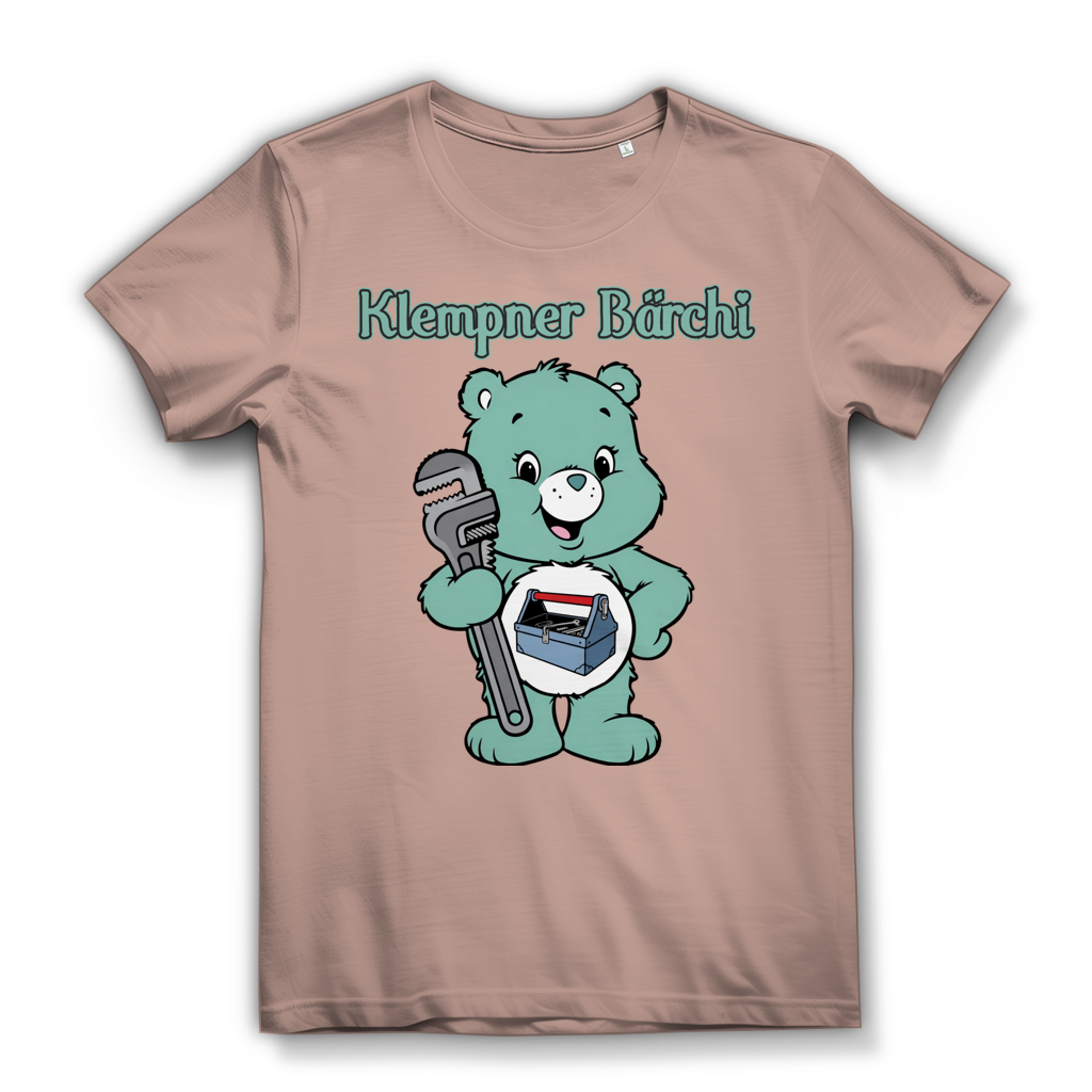 Klempner Bärchi - Glücksbärchi - Damen Premium Bio T-Shirt Millennial Pink