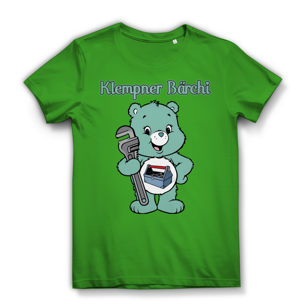 Klempner Bärchi - Glücksbärchi - Damen Premium Bio T-Shirt Real Green
