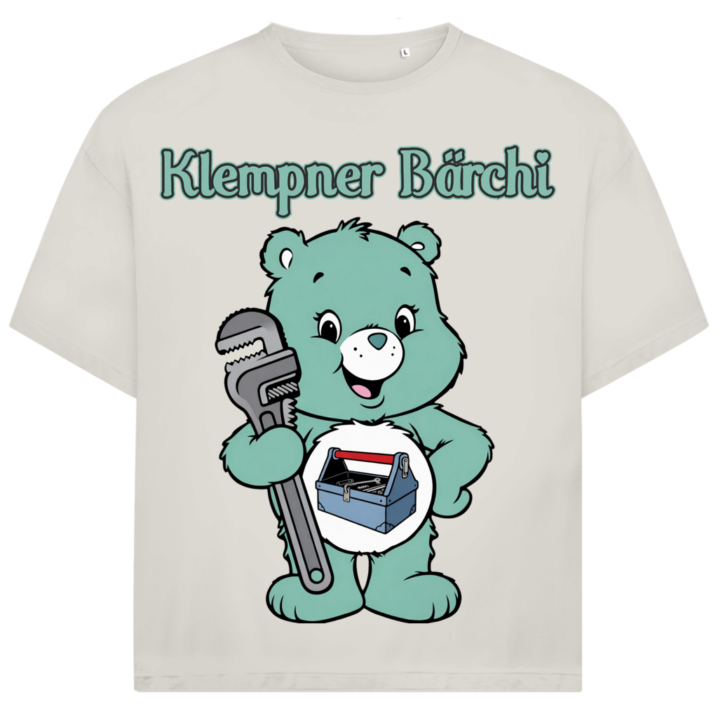 Klempner Bärchi - Glücksbärchi - Jack and Jones Oversize T-Shirt Egret