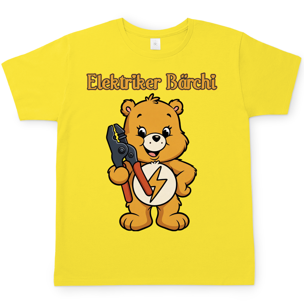Elektriker Bärchi - Glücksbärchi - Herren T-Shirt Solar Yellow