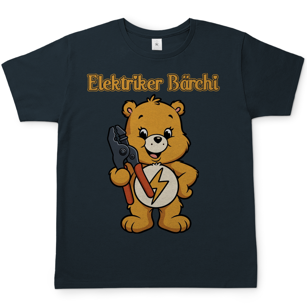 Elektriker Bärchi - Glücksbärchi - Herren T-Shirt Dark Grey Solid