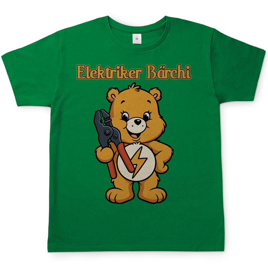 Elektriker Bärchi - Glücksbärchi - Herren T-Shirt Kelly Green