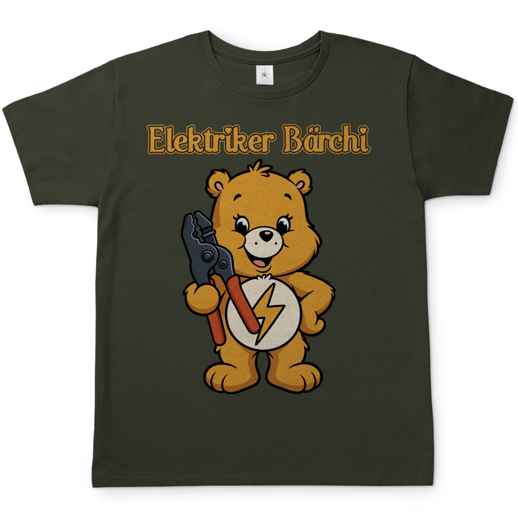 Elektriker Bärchi - Glücksbärchi - Herren T-Shirt Urban Khaki