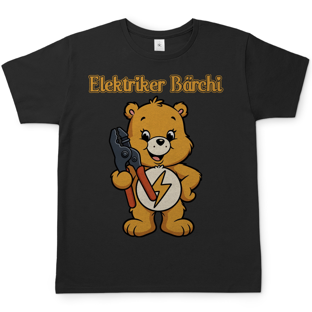 Elektriker Bärchi - Glücksbärchi - Herren T-Shirt Black