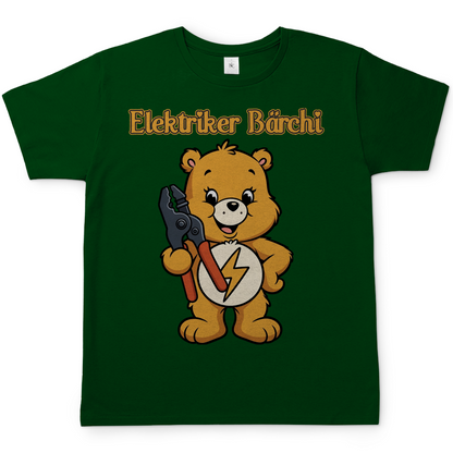 Elektriker Bärchi - Glücksbärchi - Herren T-Shirt Bottle Green
