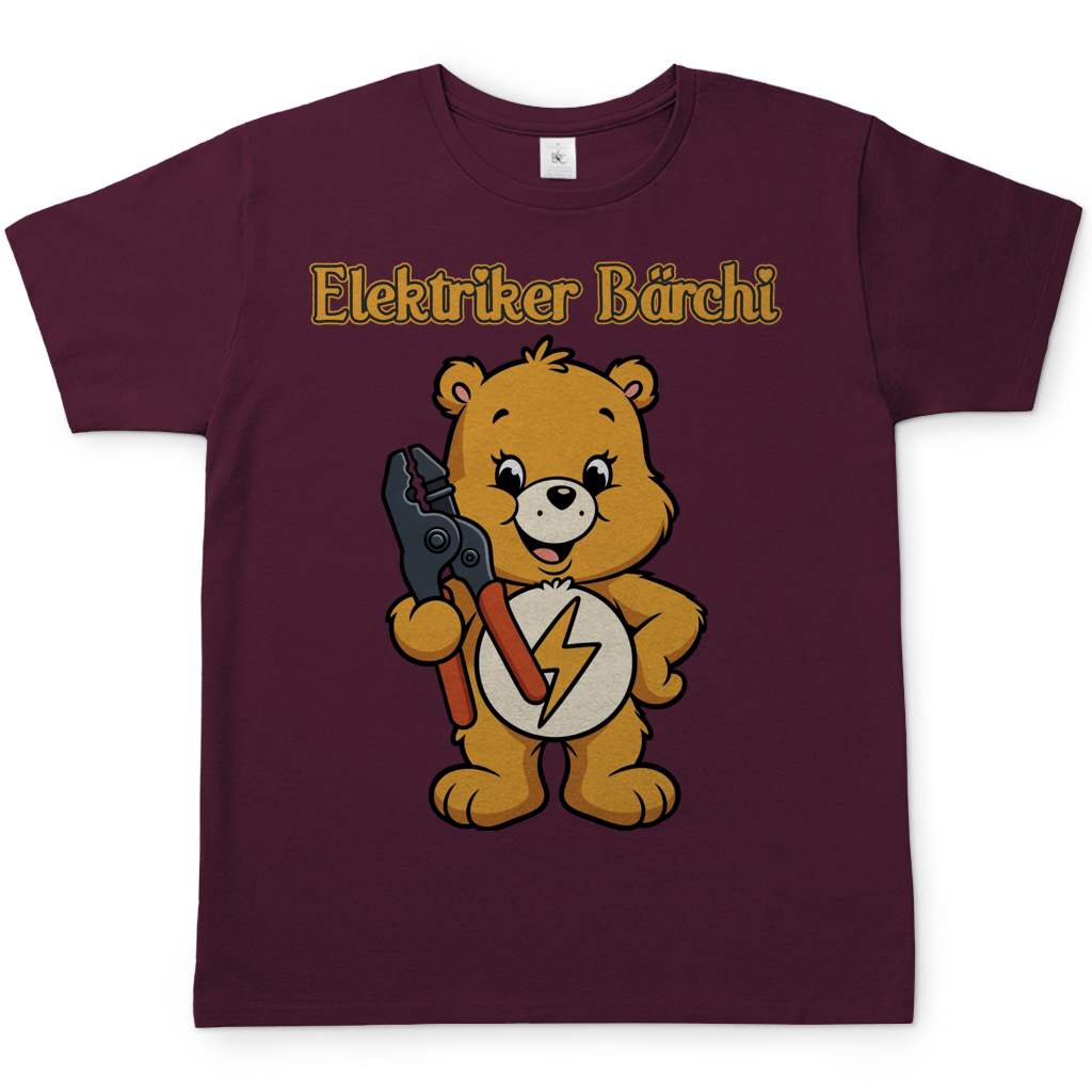 Elektriker Bärchi - Glücksbärchi - Herren T-Shirt Burgundy