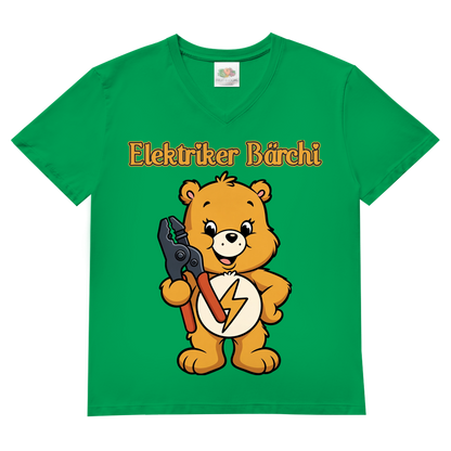 Elektriker Bärchi - Glücksbärchi - Herren V-Neck T-Shirt Kelly Green