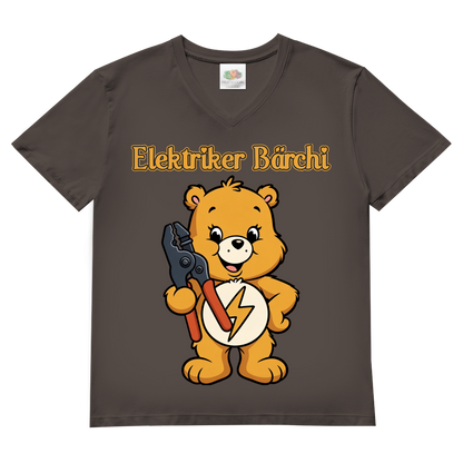 Elektriker Bärchi - Glücksbärchi - Herren V-Neck T-Shirt Light Graphite Solid