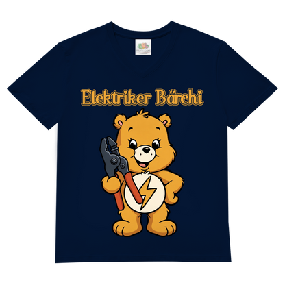 Elektriker Bärchi - Glücksbärchi - Herren V-Neck T-Shirt Navy