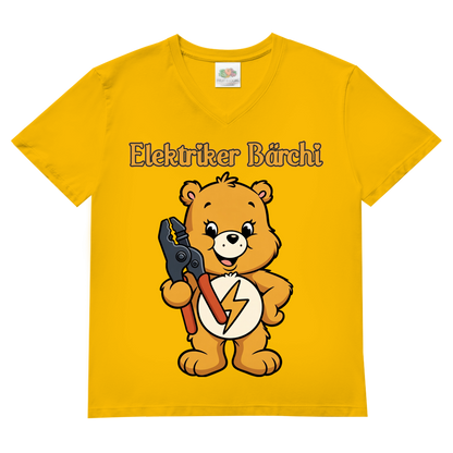 Elektriker Bärchi - Glücksbärchi - Herren V-Neck T-Shirt Sunflower