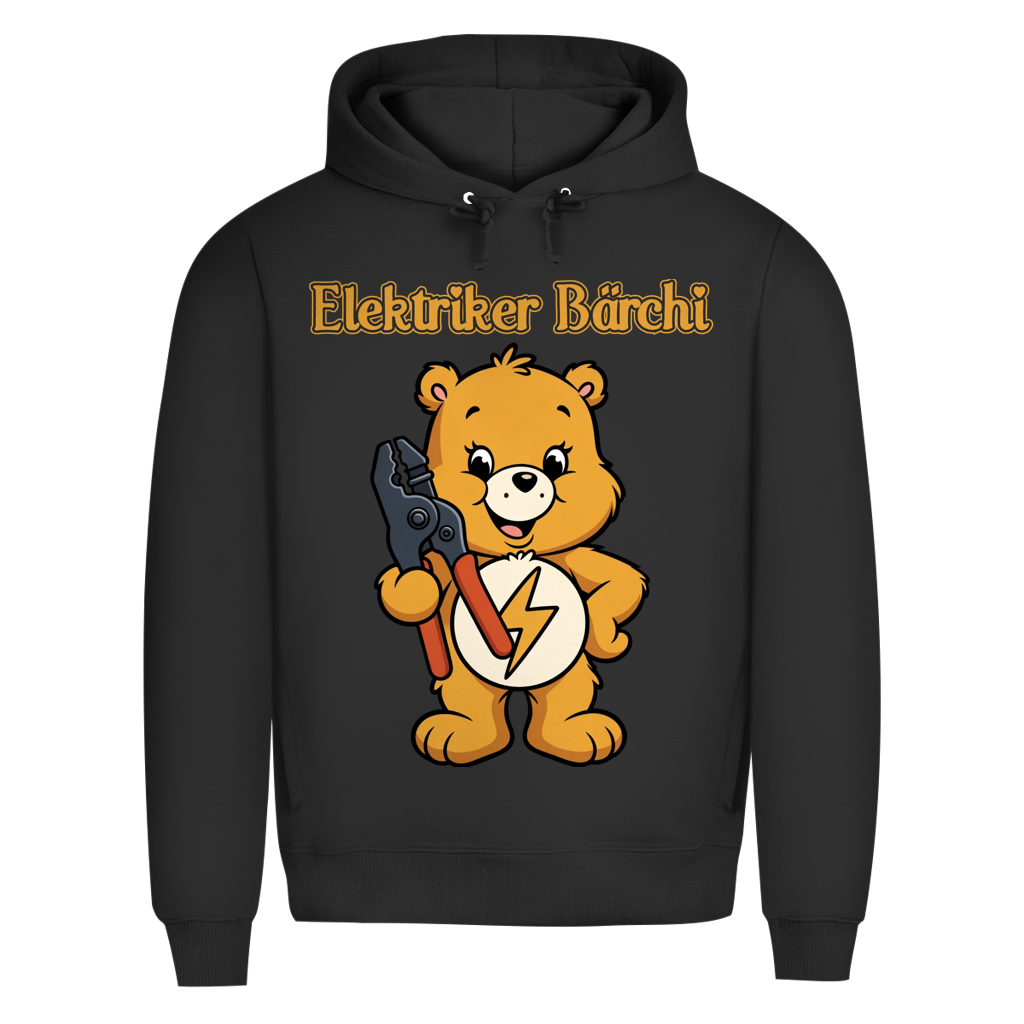 Elektriker Bärchi - Glücksbärchi - Herren Premium Bio Hoodie Black Pure