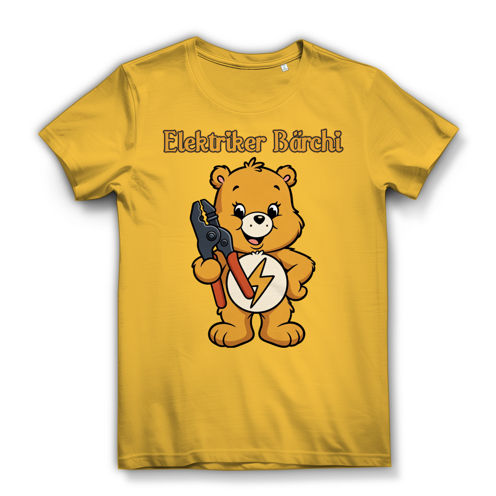 Elektriker Bärchi - Glücksbärchi - Damen Premium Bio T-Shirt Gold