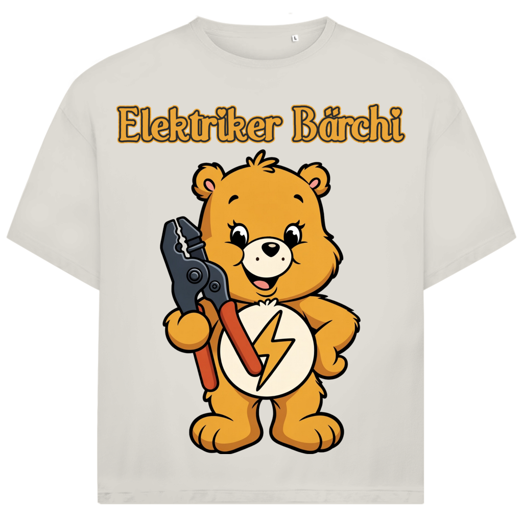 Elektriker Bärchi - Glücksbärchi - Jack and Jones Oversize T-Shirt Egret