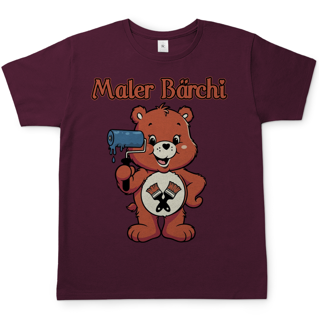 Maler Bärchi - Glücksbärchi - Herren T-Shirt Burgundy