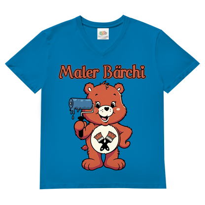 Maler Bärchi - Glücksbärchi - Herren V-Neck T-Shirt Azure Blue
