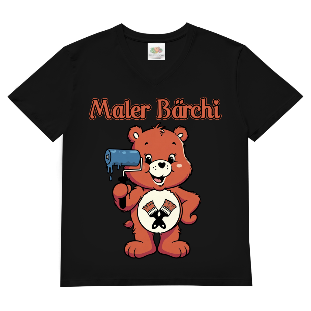 Maler Bärchi - Glücksbärchi - Herren V-Neck T-Shirt Black