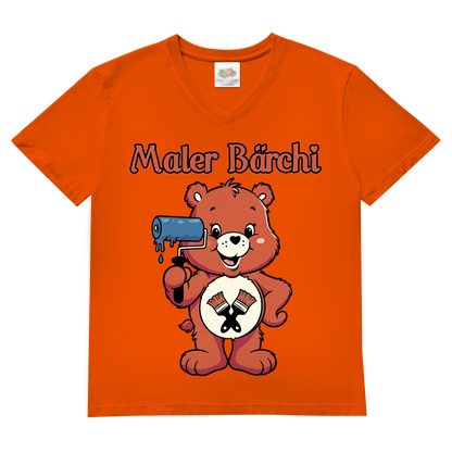 Maler Bärchi - Glücksbärchi - Herren V-Neck T-Shirt Orange