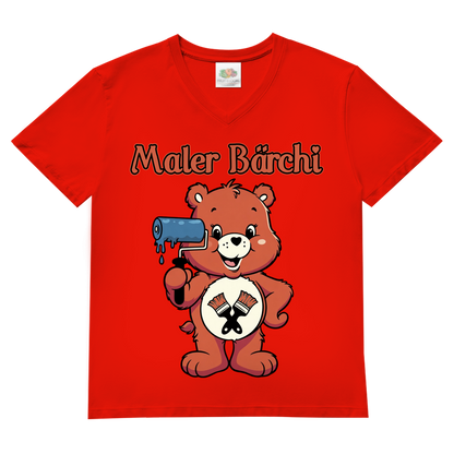 Maler Bärchi - Glücksbärchi - Herren V-Neck T-Shirt Red