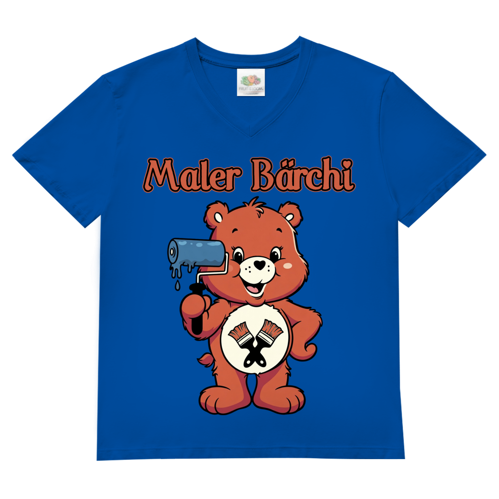 Maler Bärchi - Glücksbärchi - Herren V-Neck T-Shirt Royal Blue