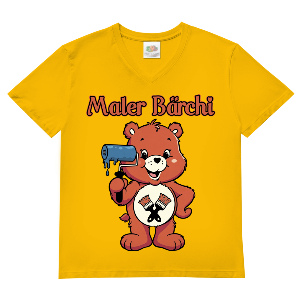 Maler Bärchi - Glücksbärchi - Herren V-Neck T-Shirt Sunflower