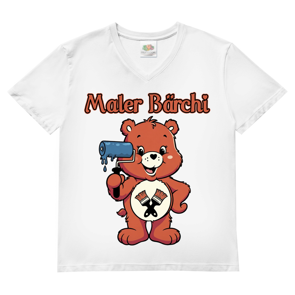 Maler Bärchi - Glücksbärchi - Herren V-Neck T-Shirt White