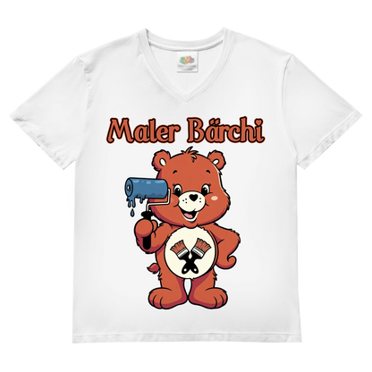 Maler Bärchi - Glücksbärchi - Herren V-Neck T-Shirt White