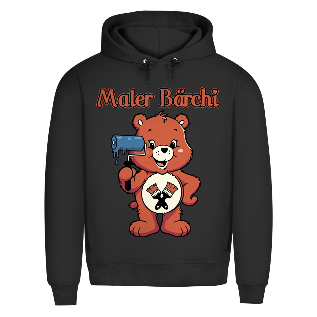 Maler Bärchi - Glücksbärchi - Herren Premium Bio Hoodie Black Pure