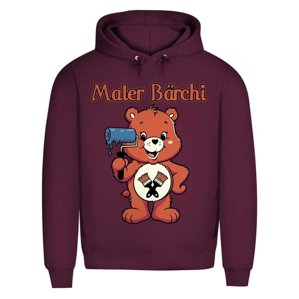 Maler Bärchi - Glücksbärchi - Herren Premium Bio Hoodie Burgundy