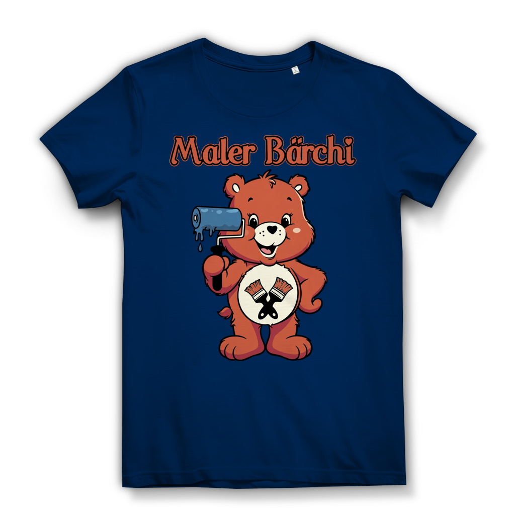 Maler Bärchi - Glücksbärchi - Damen Premium Bio T-Shirt Navy
