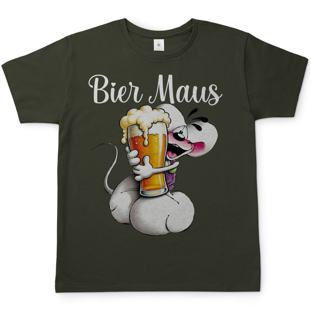 Bier Diddl Maus - Herren T-Shirt Urban Khaki