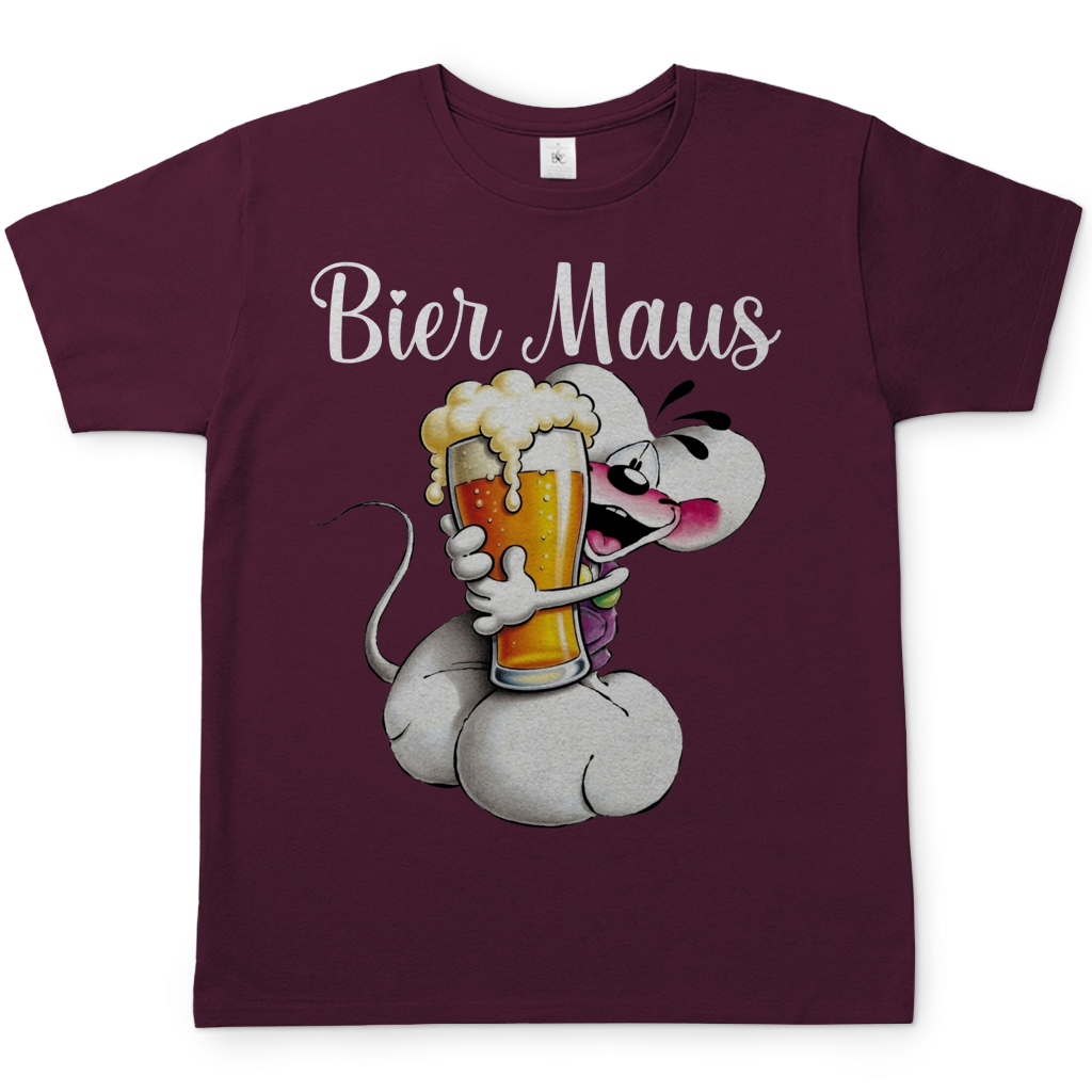 Bier Diddl Maus - Herren T-Shirt Burgundy