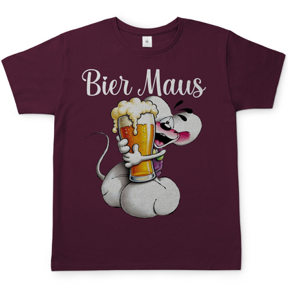 Bier Diddl Maus - Herren T-Shirt Burgundy