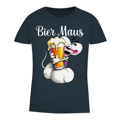 Bier Diddl Maus - Damen Premium Bio T-Shirt Dark Grey