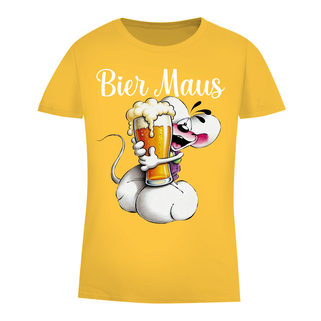 Bier Diddl Maus - Damen Premium Bio T-Shirt Gold