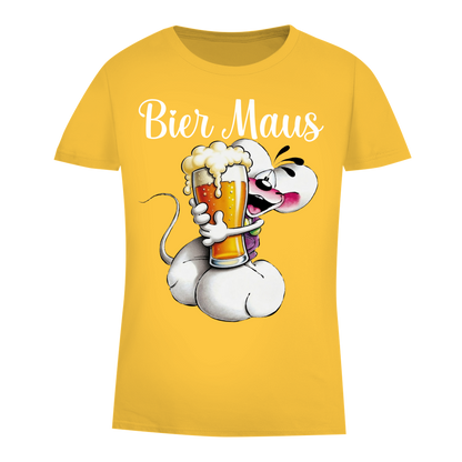 Bier Diddl Maus - Damen Premium Bio T-Shirt Gold