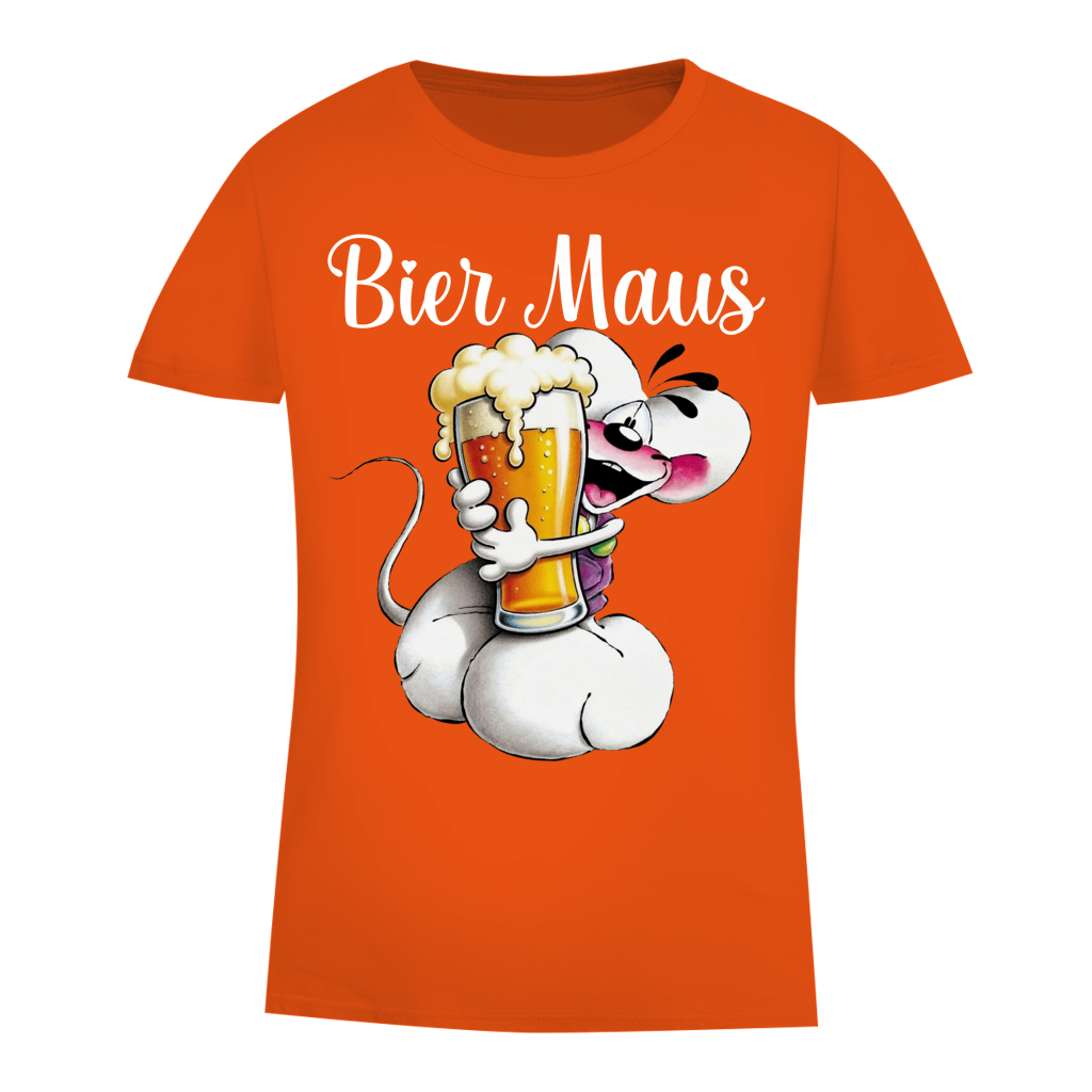 Bier Diddl Maus - Damen Premium Bio T-Shirt Orange