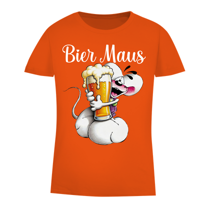 Bier Diddl Maus - Damen Premium Bio T-Shirt Orange