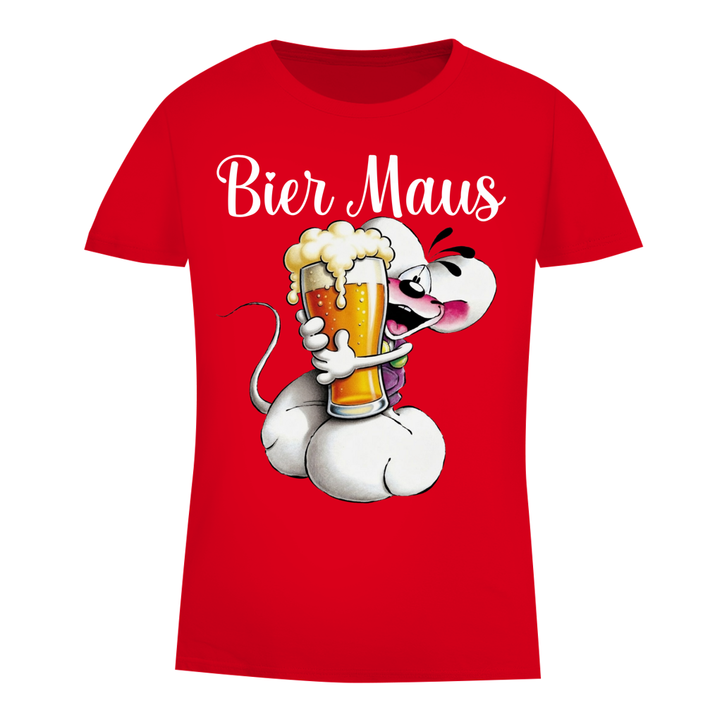 Bier Diddl Maus - Damen Premium Bio T-Shirt Red