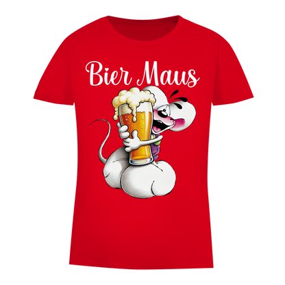 Bier Diddl Maus - Damen Premium Bio T-Shirt Red