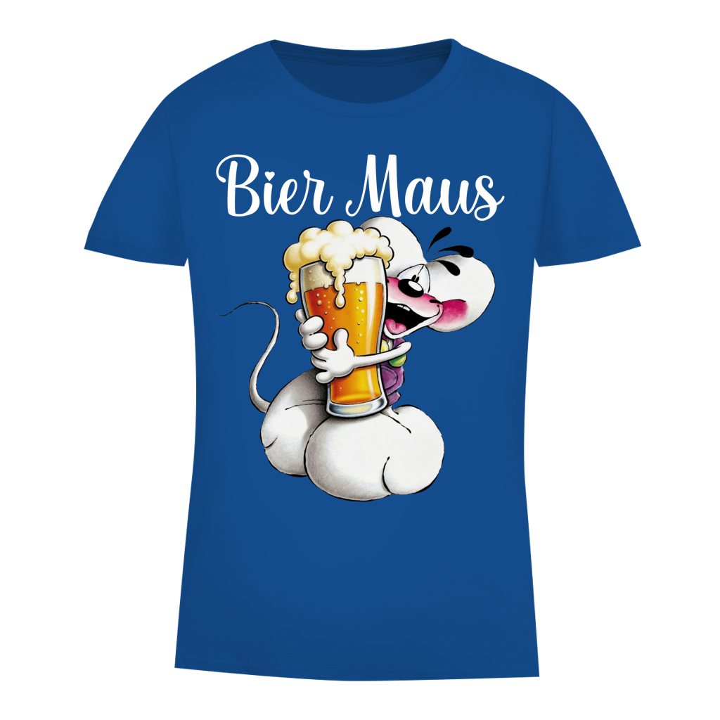 Bier Diddl Maus - Damen Premium Bio T-Shirt Royal Blue