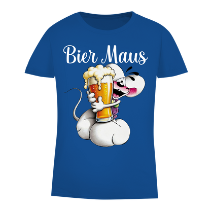 Bier Diddl Maus - Damen Premium Bio T-Shirt Royal Blue