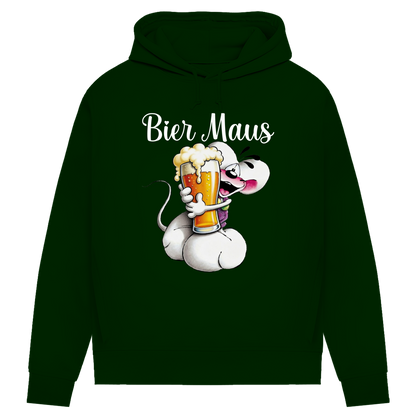 Bier Diddl Maus - Damen Premium Bio Hoodie Forest Green