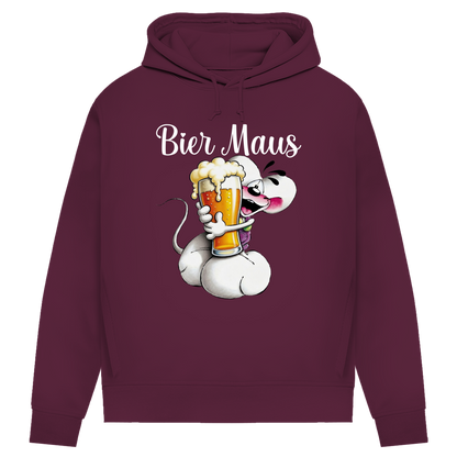 Bier Diddl Maus - Damen Premium Bio Hoodie Burgundy