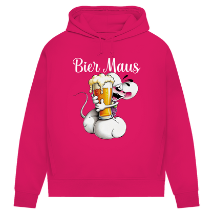 Bier Diddl Maus - Damen Premium Bio Hoodie Magenta Pink