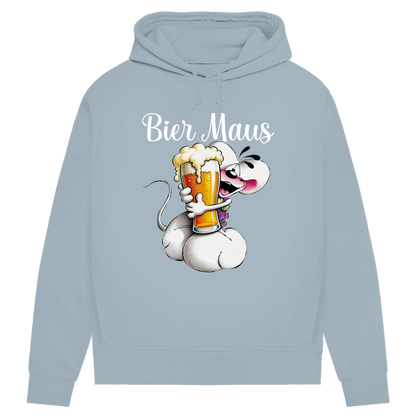 Bier Diddl Maus - Damen Premium Bio Hoodie Blue Fog