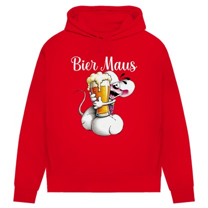 Bier Diddl Maus - Damen Premium Bio Hoodie Red